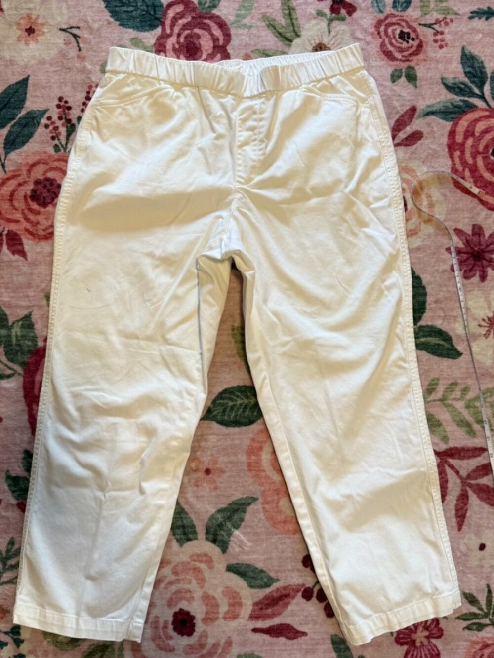 Lands End Midrise White Trouser Pants